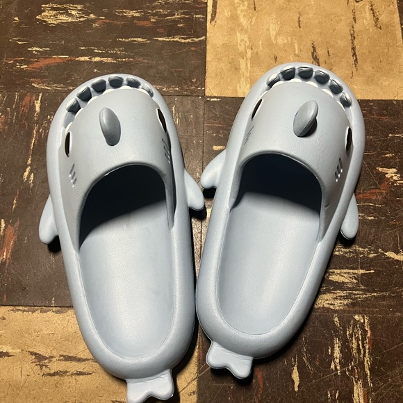 Shoes - Cute Shark Slippers in Light Blue